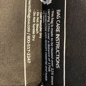 Black gently used Shop Rite totes. Only used once. Washable, recycled material.